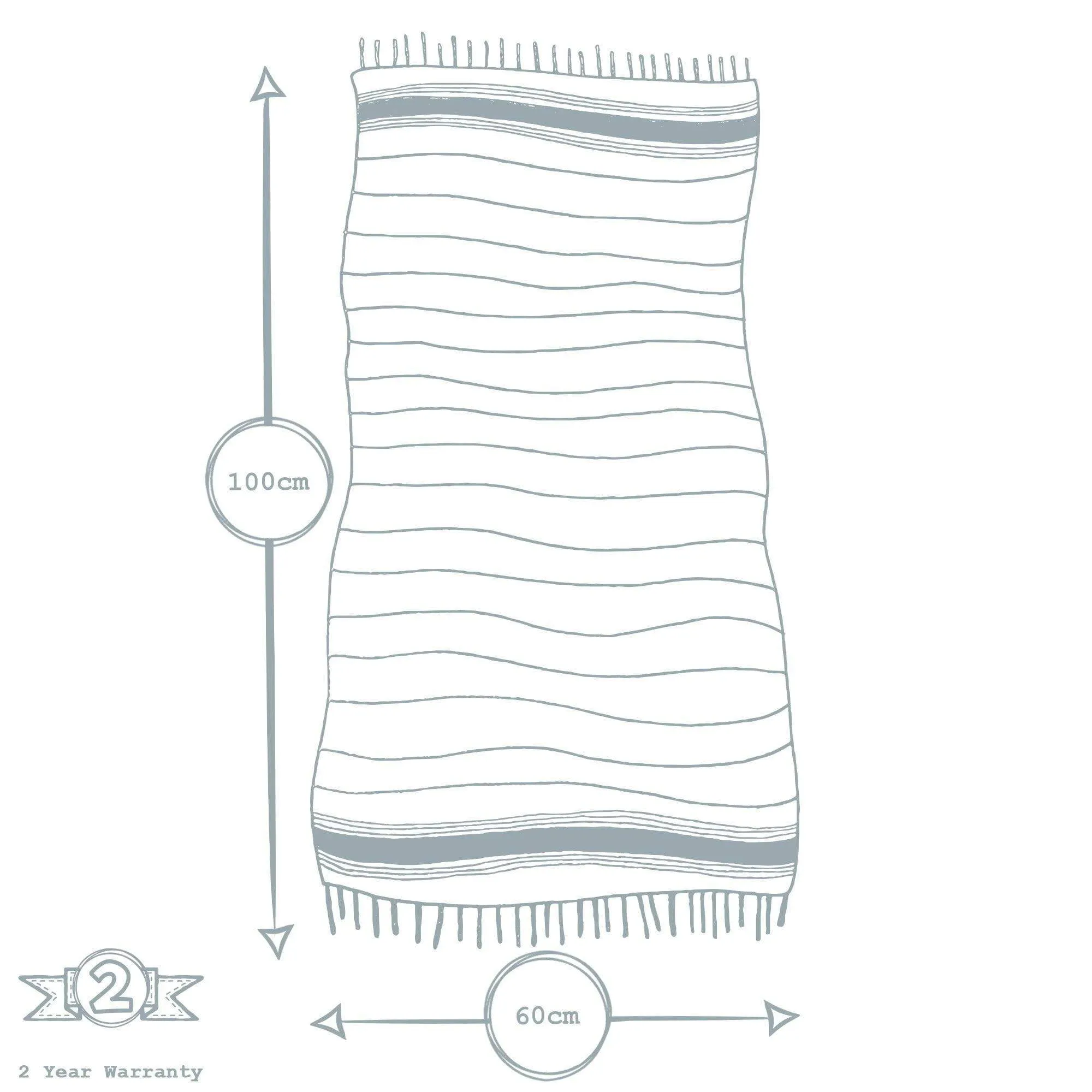 100cm x 60cm Turkish Cotton Hand Towel - By Nicola Spring