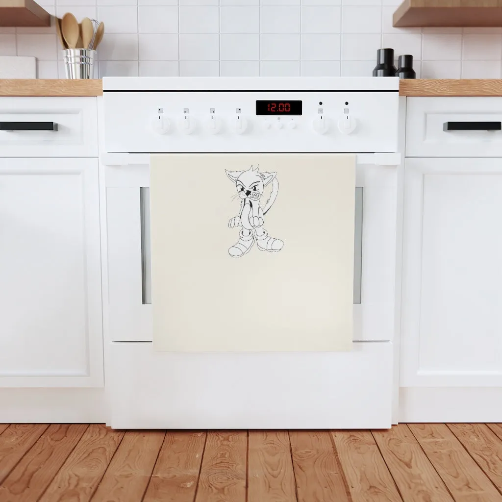 Angry Cat Cotton Tea Towel