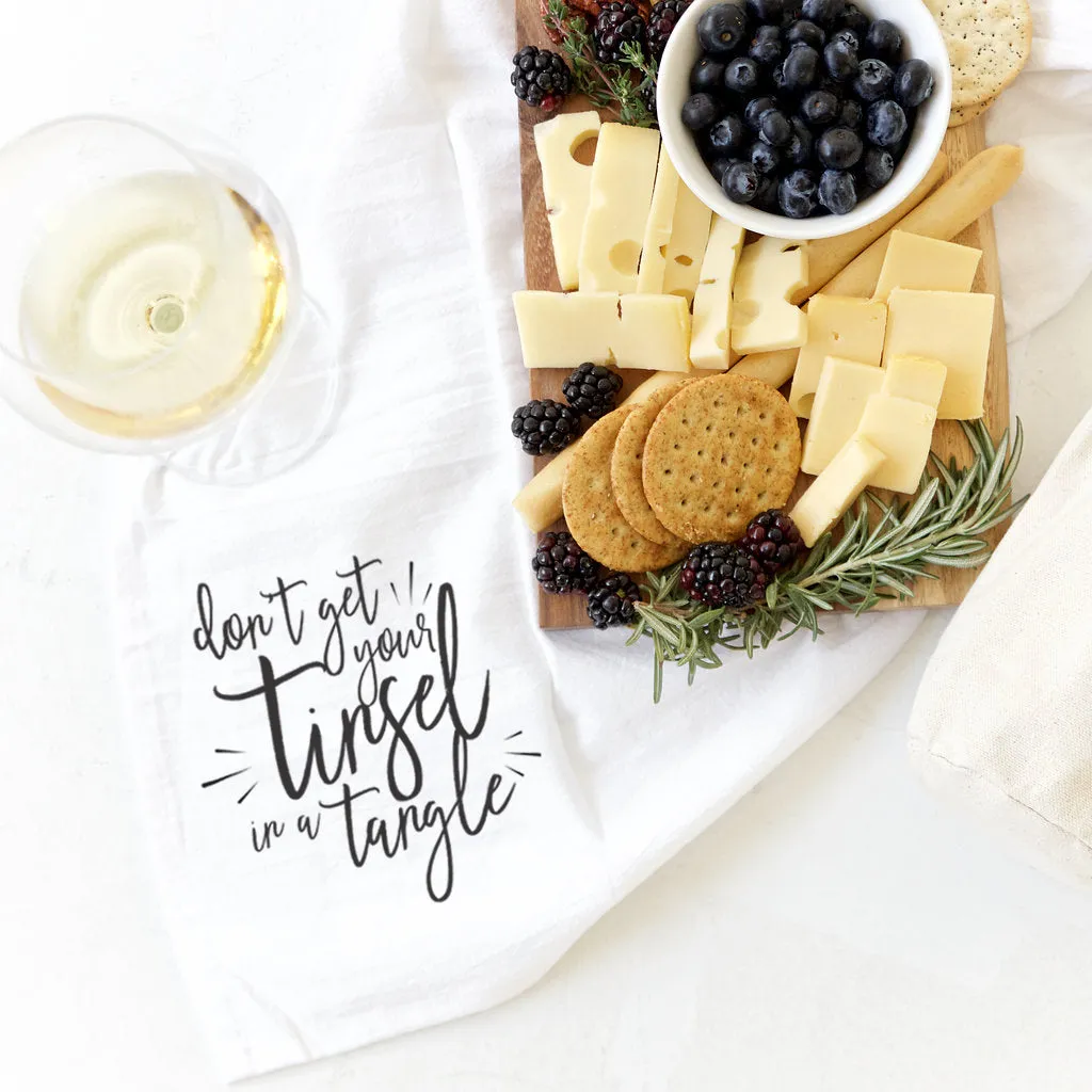 Don't Get Your Tinsel in a Tangle Christmas Kitchen Tea Towel by The Cotton & Canvas Co.