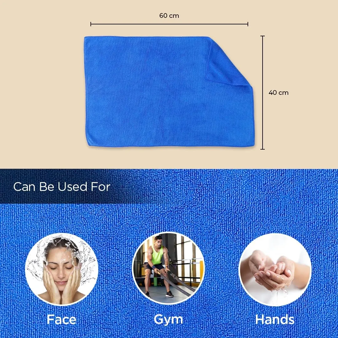 Kuber Industries Microber Cleaning Cloth (40cmX60cm) 400 GSM - Super Absorbent, Quick-Dry, Lint & Scratch Free | Multipurpose Wash Cloth for Kitchen, Window, Cars, SS Silverware | Blue(Pack of 3)